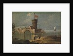 Capriccio with a Circular Tower, Two Houses, and a Bridge, 18th century by Unknown