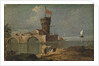 Capriccio with a Circular Tower, Two Houses, and a Bridge, 18th century by Unknown