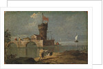 Capriccio with a Circular Tower, Two Houses, and a Bridge, 18th century by Unknown