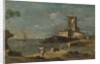 Capriccio with a Square Tower and Two Houses, 18th century by Unknown