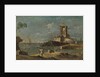 Capriccio with a Square Tower and Two Houses, 18th century by Unknown