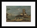 Capriccio with a Square Tower and Two Houses, 18th century by Unknown