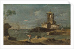 Capriccio with a Square Tower and Two Houses, 18th century by Unknown