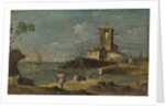Capriccio with a Square Tower and Two Houses, 18th century by Unknown