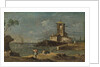 Capriccio with a Square Tower and Two Houses, 18th century by Unknown