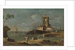 Capriccio with a Square Tower and Two Houses, 18th century by Unknown