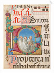 Manuscript Illumination with Singing Monks in an Initial D, from a Psalter, 1501-2 by Girolamo dai Libri