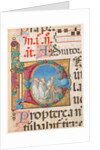 Manuscript Illumination with Singing Monks in an Initial D, from a Psalter, 1501-2 by Girolamo dai Libri