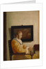 A Young Woman Reading by Johannes Vermeer (imitator of)