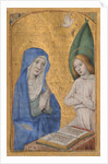 Manuscript Leaf with the Annunciation from a Book of Hours, ca. 1485-90 by Jean Bourdichon