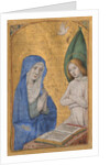 Manuscript Leaf with the Annunciation from a Book of Hours, ca. 1485-90 by Jean Bourdichon
