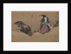 Gamecocks, dated 1838 by Hokusai