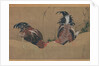 Gamecocks, dated 1838 by Hokusai
