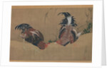 Gamecocks, dated 1838 by Hokusai