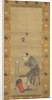 Woman Spinning Silk, dated 1790 by Hokusai