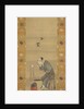 Woman Spinning Silk, dated 1790 by Hokusai