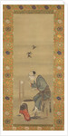 Woman Spinning Silk, dated 1790 by Hokusai