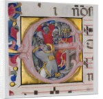 Manuscript Illumination with the Martyrdom of Saint Stephen in an Initial E…, ca. 1394-1402 by Niccolo di Giacomo da Bologna