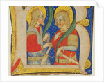 Manuscript Leaf Cutting Showing an Illumiated Initial R with St. Protasius and St. Gervasius, mid-15 by Olivetan Master