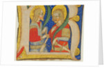 Manuscript Leaf Cutting Showing an Illumiated Initial R with St. Protasius and St. Gervasius, mid-15 by Olivetan Master