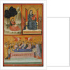 Saint John on Patmos, Madonna and Child Enthroned, and Death of the Virgin; The Crucifixion by Pacino di Bonaguida