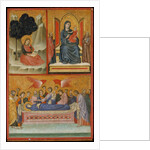 Saint John on Patmos, Madonna and Child Enthroned, and Death of the Virgin; The Crucifixion by Pacino di Bonaguida