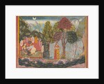 Krishna and Radha in a Bower: Page From a Dispersed Gita Govinda, ca. 1665 by Sahibdin
