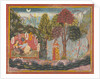 Krishna and Radha in a Bower: Page From a Dispersed Gita Govinda, ca. 1665 by Sahibdin