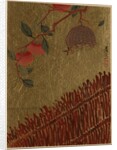 Persimmons Branch and Wasp Nest above a Hedge by Shibata Zeshin