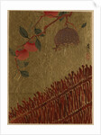 Persimmons Branch and Wasp Nest above a Hedge by Shibata Zeshin