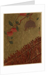 Persimmons Branch and Wasp Nest above a Hedge by Shibata Zeshin