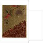 Persimmons Branch and Wasp Nest above a Hedge by Shibata Zeshin