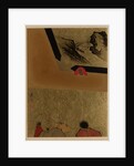 Three Men Looking at Framed Lacquer Drawing by Shibata Zeshin