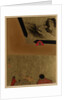 Three Men Looking at Framed Lacquer Drawing by Shibata Zeshin