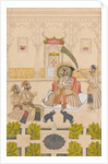 Maharana Amar Singh II Is Shown Two Silver Elephants, ca. 1705 by Stipple Master