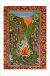 Radha and Krishna Walk in a Flowering Grove; Krishna Fluting by Kota Master