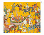 King Dasaratha and His Retinue Proceed to Rama's Wedding: Folio from the Shangri…, ca. 1690-1710 by Unknown