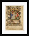 Manuscript Leaf from a Book of Hours… Illuminated Initial D and Christ Bearing the Cross, 1390-140 by Unknown