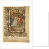 Manuscript Leaf from a Book of Hours… Illuminated Initial D and Christ Bearing the Cross, 1390-140 by Unknown