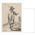 Gentleman Seen from the Back Pointing towards a Chateau, 1629 by Abraham Bosse