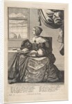 Seated Woman Holding a Book and Singing, mid to late 17th century by Abraham Bosse