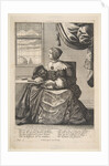 Seated Woman Holding a Book and Singing, mid to late 17th century by Abraham Bosse
