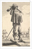 A gentleman wearing a short coat, a helmet, and boots with spurs, standing on the steps an…, 1629 by Abraham Bosse