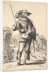 A gentleman with his head turned towards the right in profile, wearing a plumed hat and a …, 1629 by Abraham Bosse