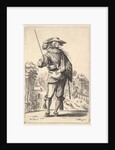 A gentleman with his head turned towards the right in profile, wearing a plumed hat and a …, 1629 by Abraham Bosse