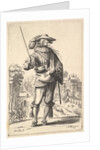 A gentleman with his head turned towards the right in profile, wearing a plumed hat and a …, 1629 by Abraham Bosse