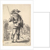 A gentleman with his head turned towards the right in profile, wearing a plumed hat and a …, 1629 by Abraham Bosse
