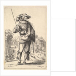 A gentleman with his head turned towards the right in profile, wearing a plumed hat and a …, 1629 by Abraham Bosse