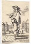 A gentleman, turned three-quarters to the left, wearing a hat and boots with spurs, carryi…, 1629 by Abraham Bosse