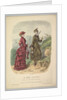 A Lady in a Hunting Costume with a Lady in Walking Costume on a Mountain Path from La Mode…, 1881 by Adèle-Anaïs Colin
